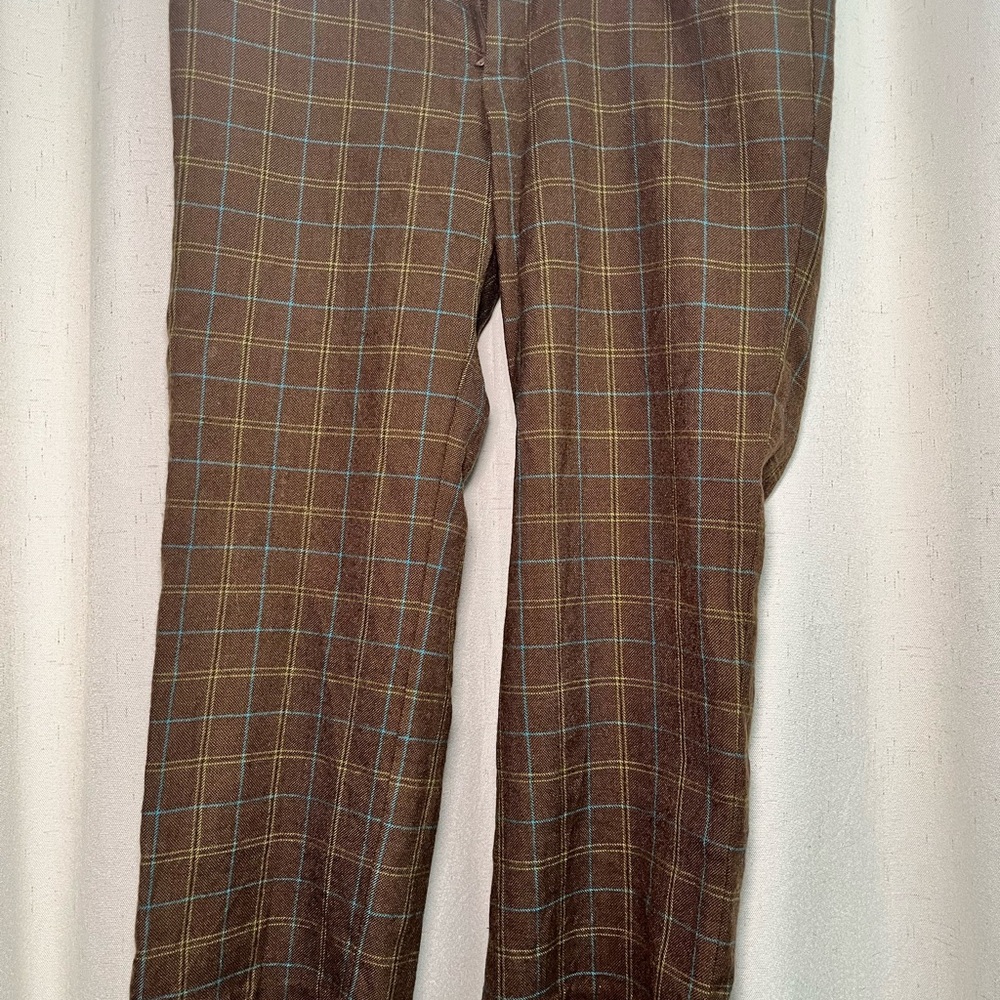Abercrombie & Fitch Women's Brown Plaid Trousers